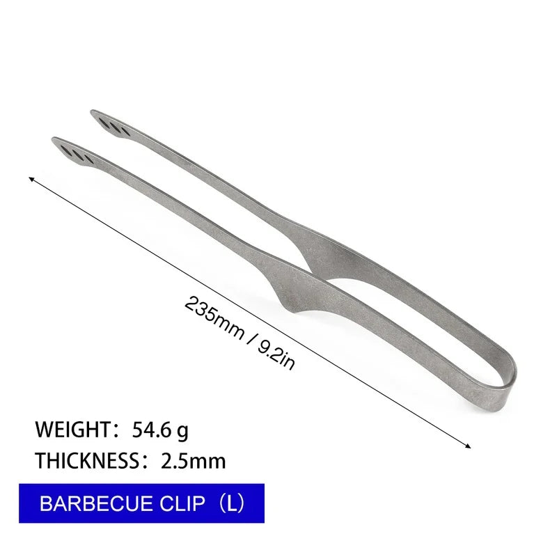 Camping Titanium Tea Cup Clip Outdoor Ultralight Steak Lid Barbecue Antiscalding Tea Tweezer Tableware Toast Tongs
