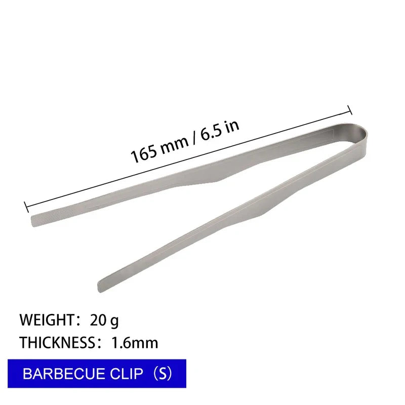 Camping Titanium Tea Cup Clip Outdoor Ultralight Steak Lid Barbecue Antiscalding Tea Tweezer Tableware Toast Tongs