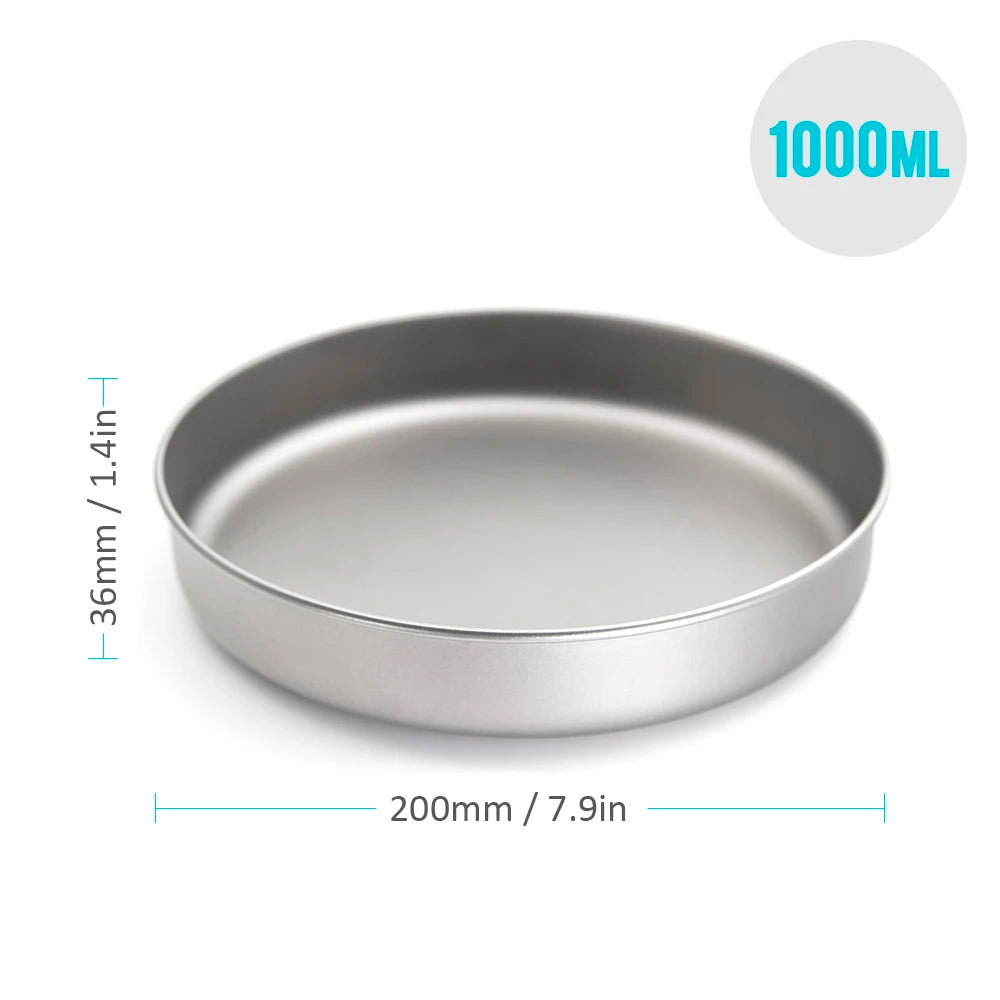 750ml/1000ml Ultralight Titanium Frypan Outdoor Camping Hiking Tableware Cookware Picnic Cooking Frying Pan 2023