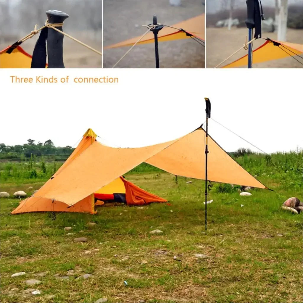 450g 20D Two-Side Silicone Coated Nylon Tarp Ultralight Sun Shelter Beach Tent Pergola Awning Canopy Rainfly Camping Sunshelter