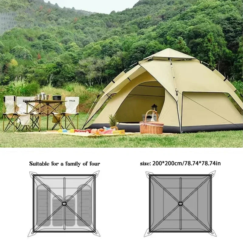 Outdoor Tent Camping Automatic Tent double-deck tents double door tent folding camping tent Waterproof Tents Outdoor fish tent