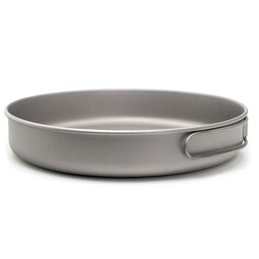 750ml/1000ml Ultralight Titanium Frypan Outdoor Camping Hiking Tableware Cookware Picnic Cooking Frying Pan 2023