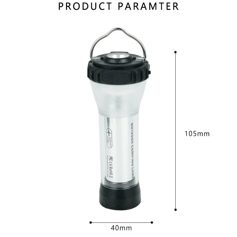 Portable Camping Light with Magnetic USB Rechargeable Camping Lantern Outdoor Led Flashlight Tent Camp Supplies