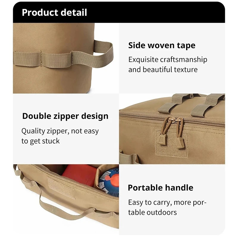 Outdoor Camping Storage Bag Large Capacity Gas Tank Ground Nail Tool Storage Bag Picnic Cookware Organizer Bags