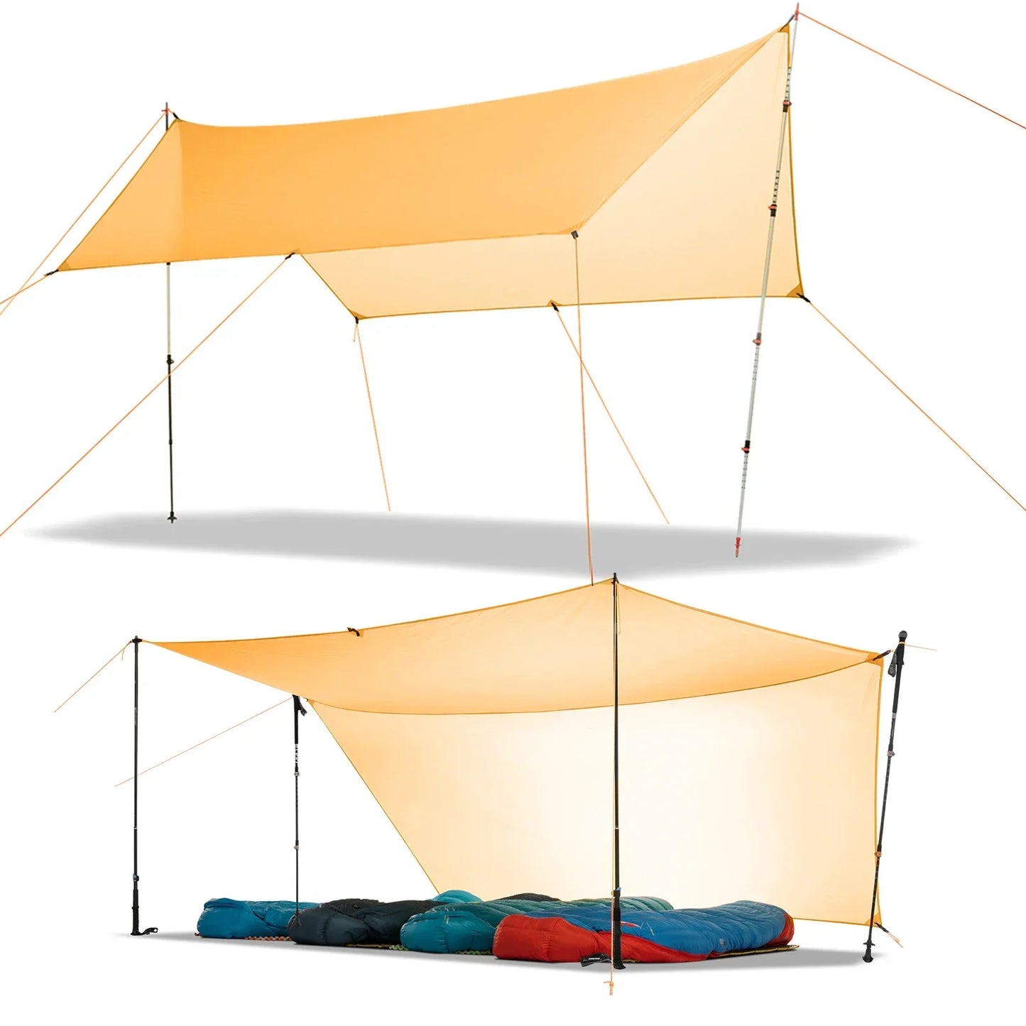 450g 20D Two-Side Silicone Coated Nylon Tarp Ultralight Sun Shelter Beach Tent Pergola Awning Canopy Rainfly Camping Sunshelter