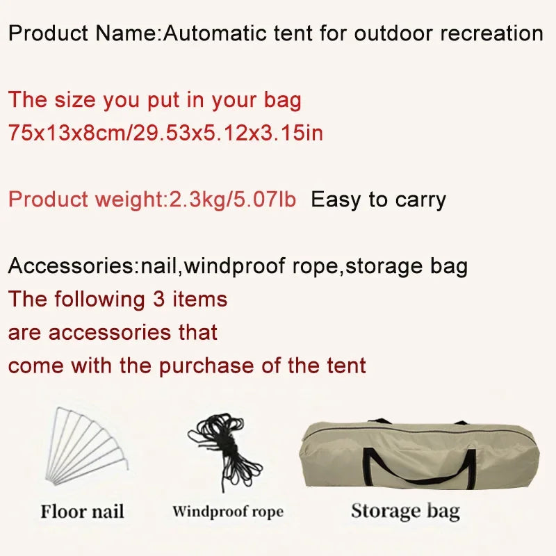 Outdoor Tent Camping Automatic Tent double-deck tents double door tent folding camping tent Waterproof Tents Outdoor fish tent